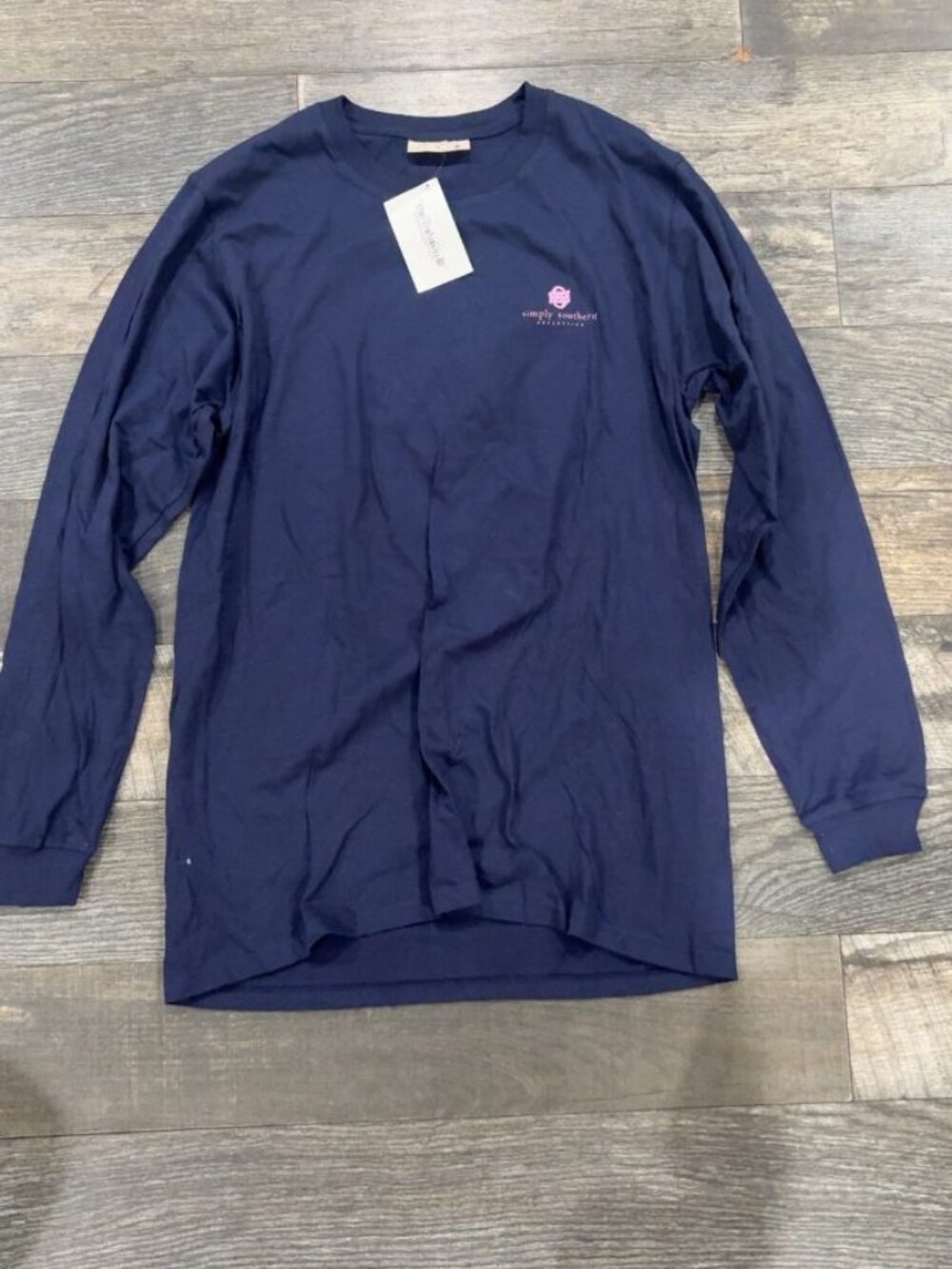 Simply Southern Women’s Medium Lobster Long Sleeve Shirt Navy NWT